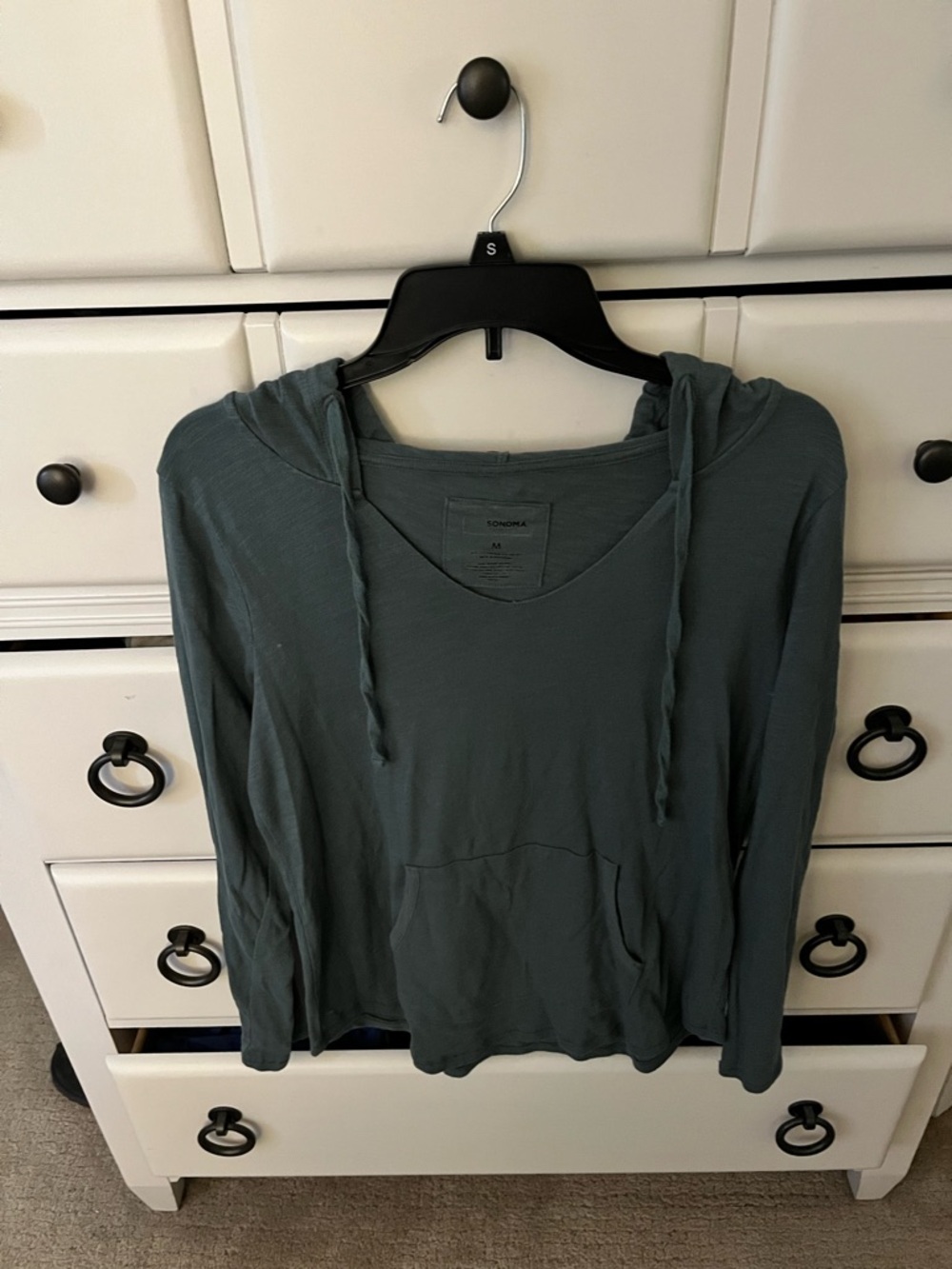 Sonoma Slate Green Lightweight Hooded Pullover
